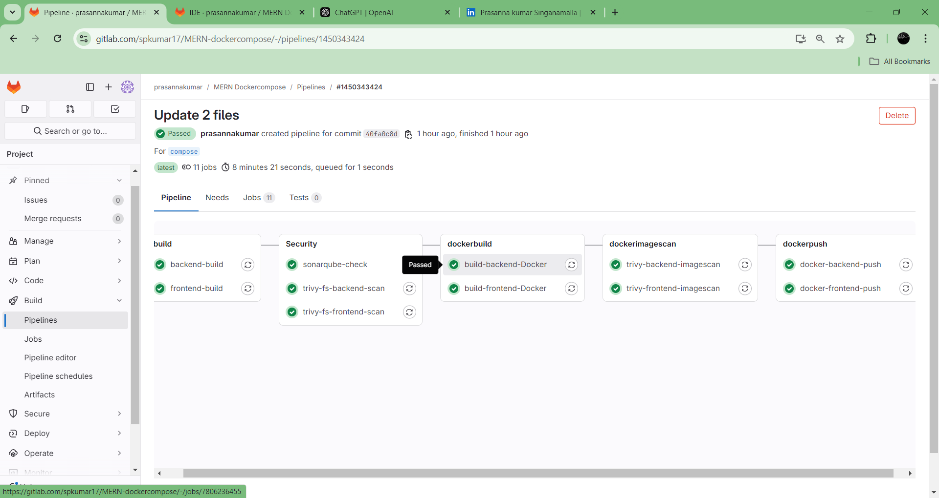 CI/CD Pipeline Screenshots